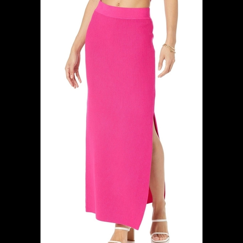 THE DROP Elegant Pink Maxi Skirt